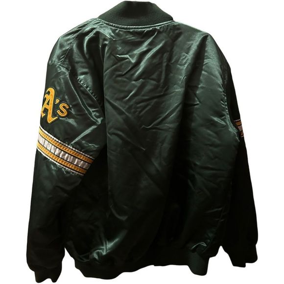 OAKLAND ATHLETICS VARSITY SATIN FULL-SNAP JACKET - Picture 4 of 4